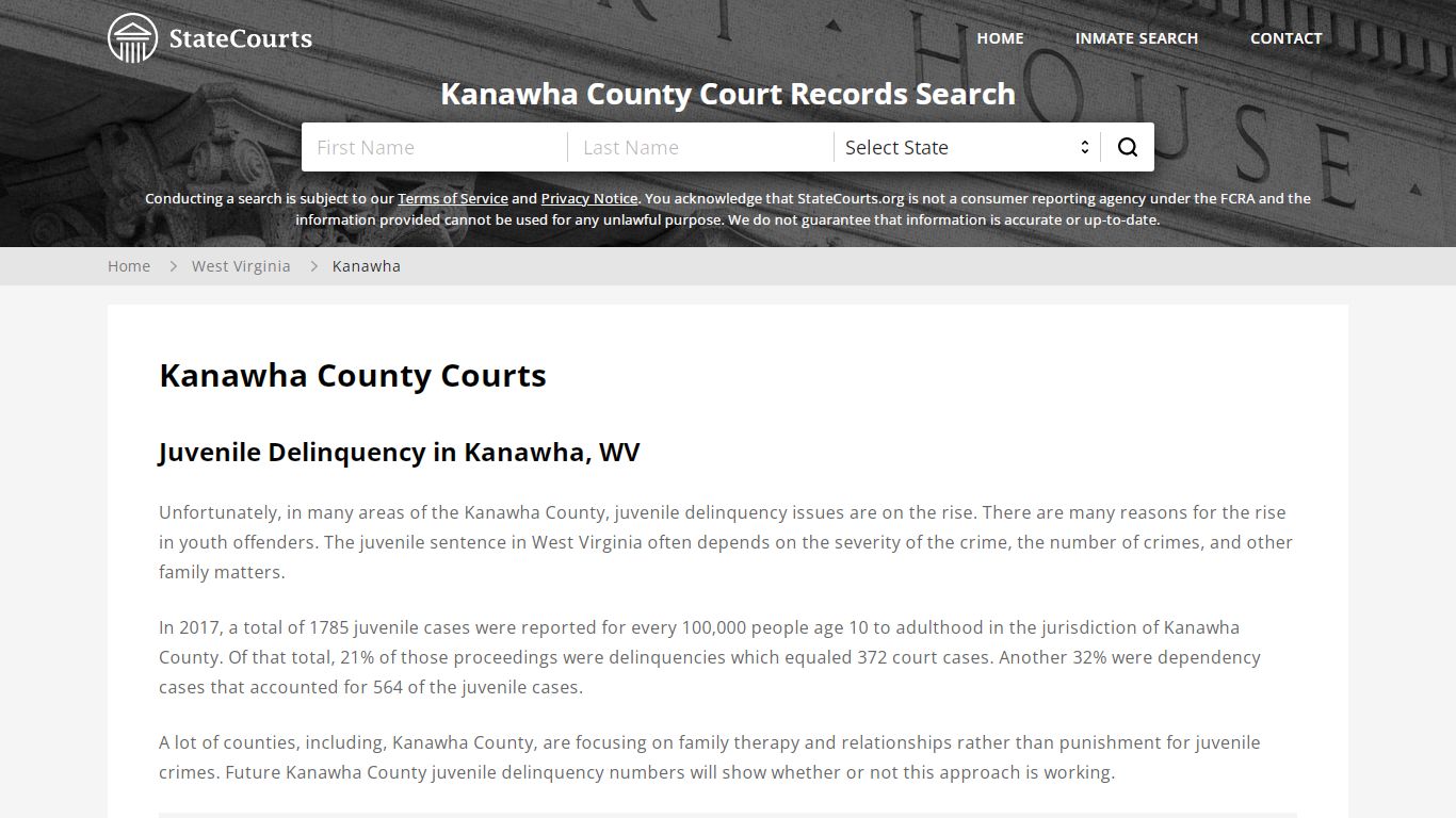 Kanawha County, WV Courts - Records & Cases - StateCourts